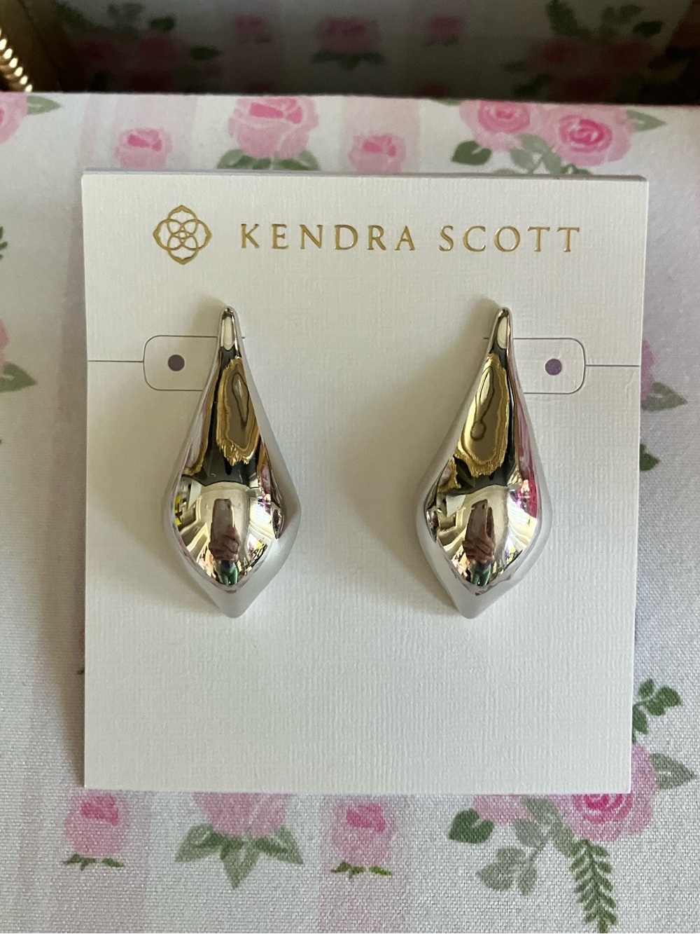 Kendra Scott Polished Silver Teardrop Earrings